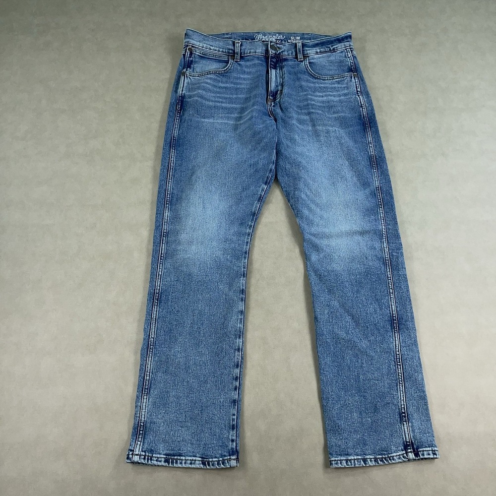 Wrangler Retro Slim Straight Jeans Men's 34x32 Western Stretch (Fits 36x32)